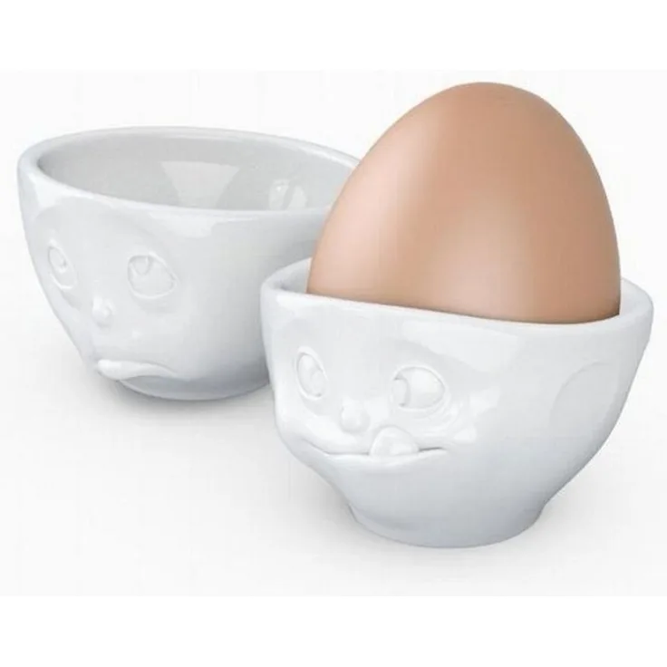 Schmunzel Eierbecher-Sets och Bitte - Lecker in weiß