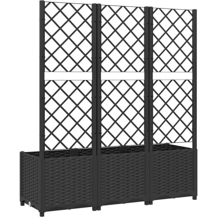 vidaXL Garten-Pflanzgefäß mit Spalier Schwarz 120 x 40 x 136 cm PP 318273 – Bild 5