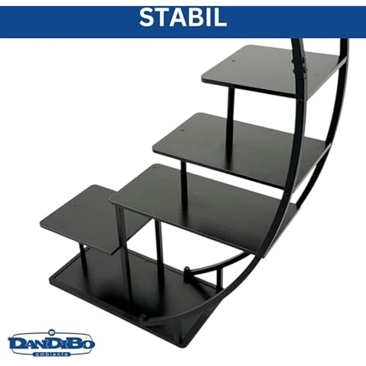 DanDiBo Blumenregal indoor 170 cm Hoch Metall Schwarz Halbrund 96585 Blumentreppe Groß Rund Pflanzenständer Modern Design – Bild 6
