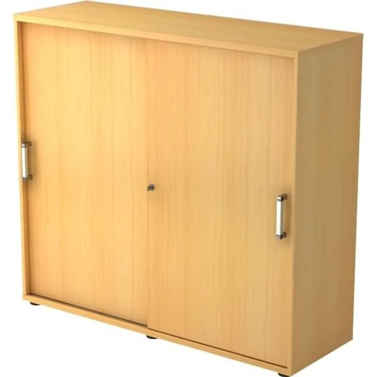 Schiebetürschrank 3 Ordnerhöhen, 120cm CE Buche