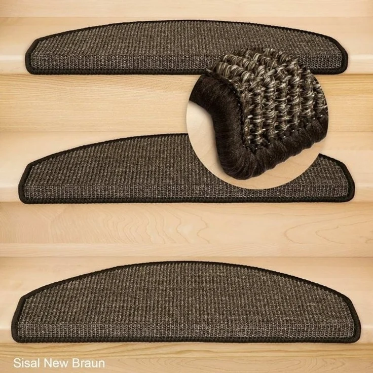 Metzker® Stufenmatte Stufenmatten Sisal New Halbrund Braun 16 Stück, halbrund, Höhe: 6 mm, Naturprodukt – Bild 4