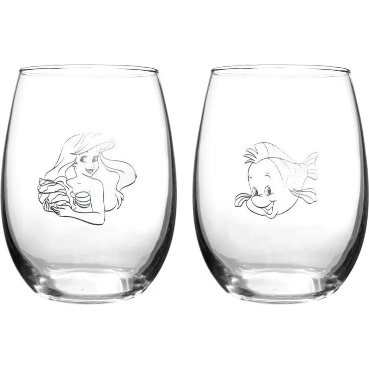 Disney Classics Collectible Wine Glass Sets (Ariel & Flounder)