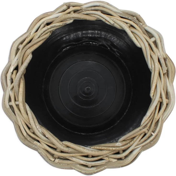 Spetebo Blumentopf Rattan Pflanztopf mit Kunststoff Einsatz (Anzahl, 1 St, Stück), mit 100 % wasserdichtem Innenkübel – Bild 3