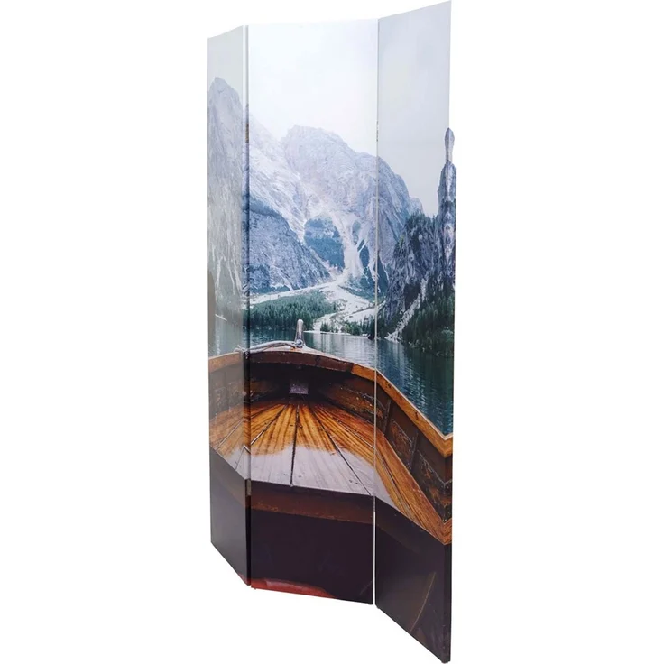 Foto-Paravent HWC-A83, Raumteiler Trennwand Sichtschutz, MVG-zertifiziert ~ 180x121cm Boot – Bild 3