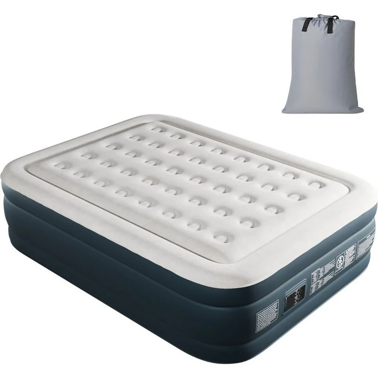LEADZM Luftmatratze mit Integrierter elektrischer Pumpe,Doppelbett,Beflockte Oberfläche, 362kg Tragkraft, Luftbett,für Camping Zuhause 203 x 153 x 45 cm – Bild 2