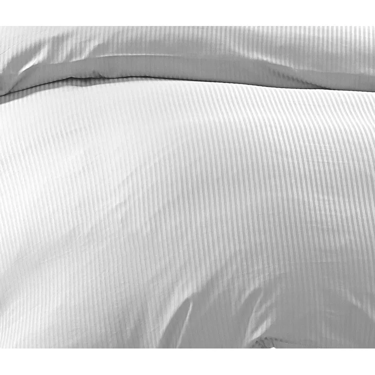 Bettwaesche-mit-Stil Mako-Satin Damast Streifen Bettwäsche „Linea“ weiß 4mm gestreift Garnitur 135x200 + 80x80