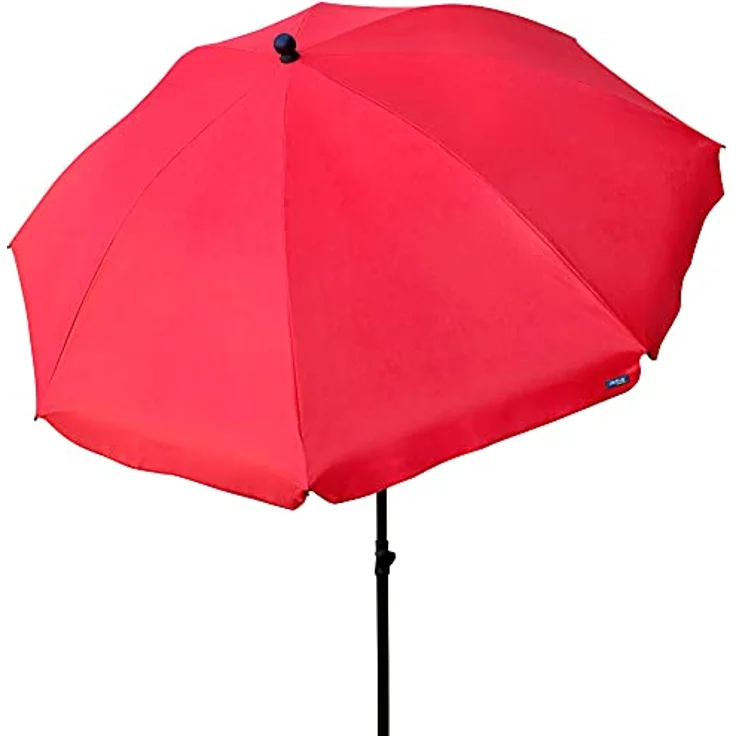 Gartensonnenschirm, mit UV30-Schutz, Ø240 cm, rot, 28-32 mm Mast, flexibler Mast, höhenverstellbar, Große Sonnenschirme, Aktive Garden – Bild 2