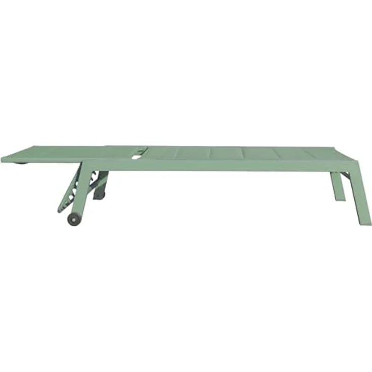 Happy Garden Sonnenliege Barbados aus salbeigrünem Textilene und Aluminium. Outdoor-Liege mit Mehreren Positionen. – Bild 6