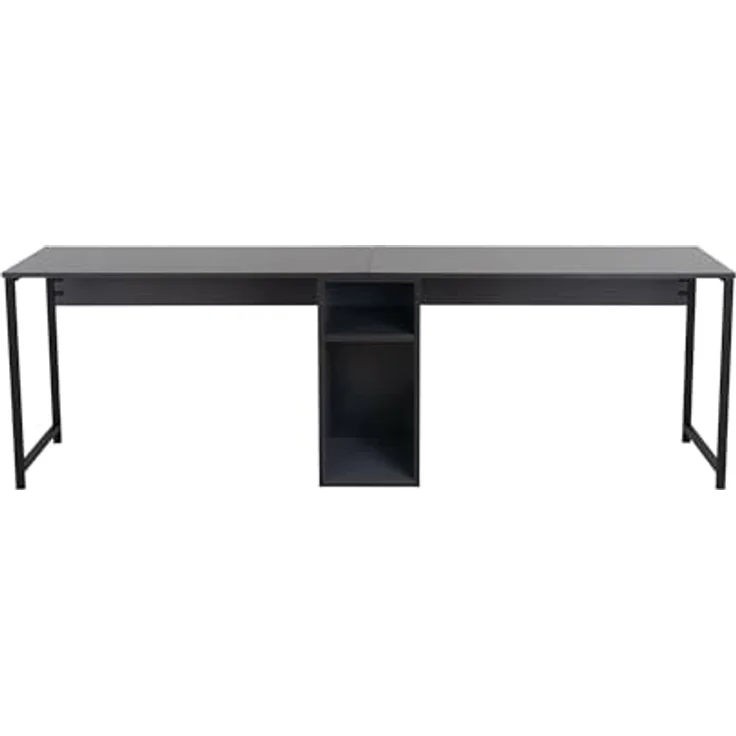 Dmora Schreibtisch Caprioli 240 x 60 x 74 cm Schwarz, EIN Regal, Fach – Bild 7