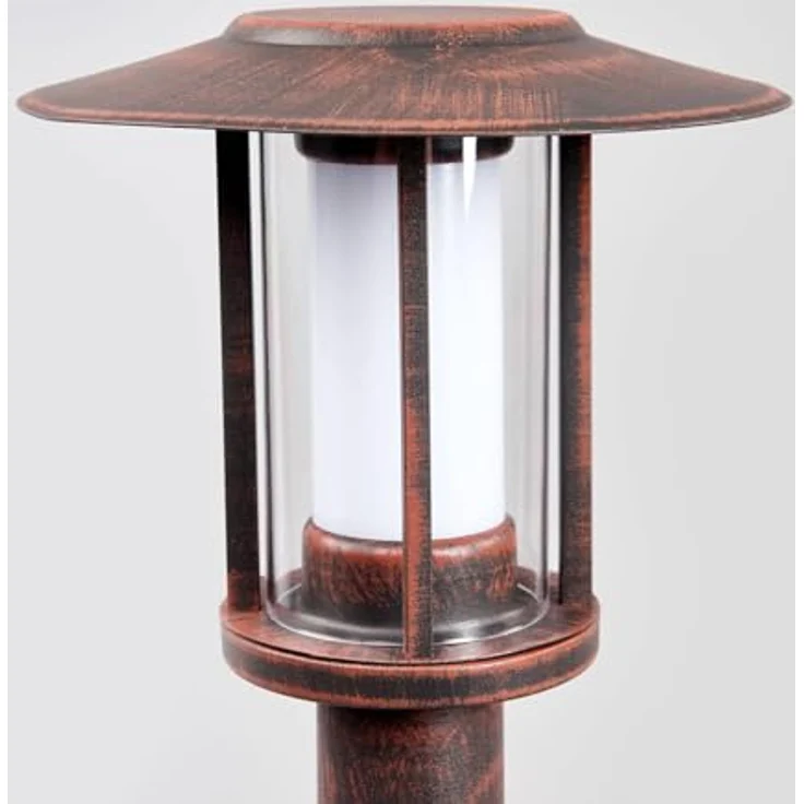 Lindby LED Außenleuchte Pavlos, spritzwassergeschützt, Vintage Rustikal in Braun aus Edelstahl, 1-flammig, Wegeleuchte, Pollerleuchte, Sockelleuchte – Bild 5