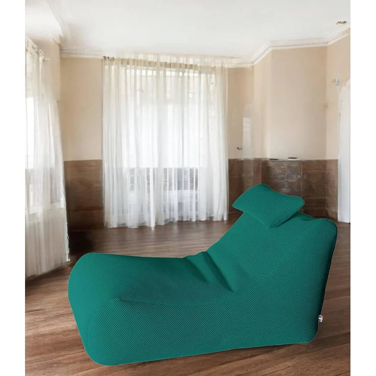 Talamo Italia - Pouf Abuli, Mehrzwecksessel, Sitzsack, Hockerhocker, Made in Italy, 70x120 h65 cm, Grün