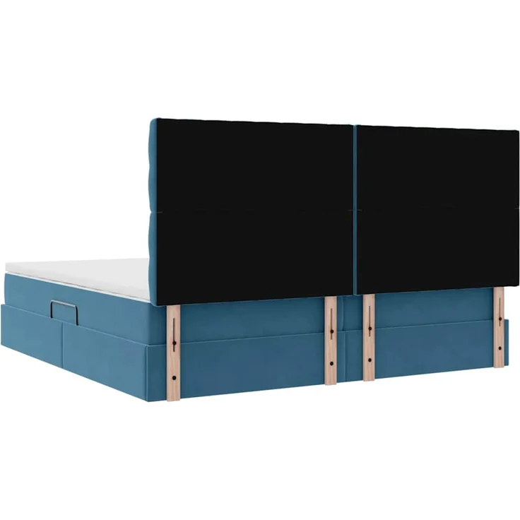 vidaXL Aufbewahrungsbett mit Matratze Dunkelblau 200 x 200 cm Samt 3372115 – Bild 11