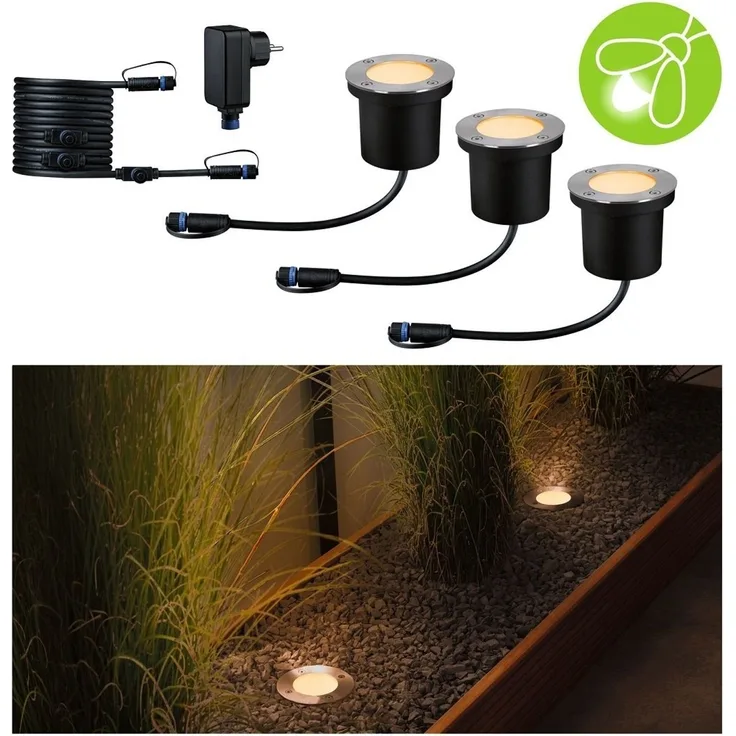 Paulmann 94717 Plug&Shine Bodeneinbauleuchte Floor Basisset Goldlicht