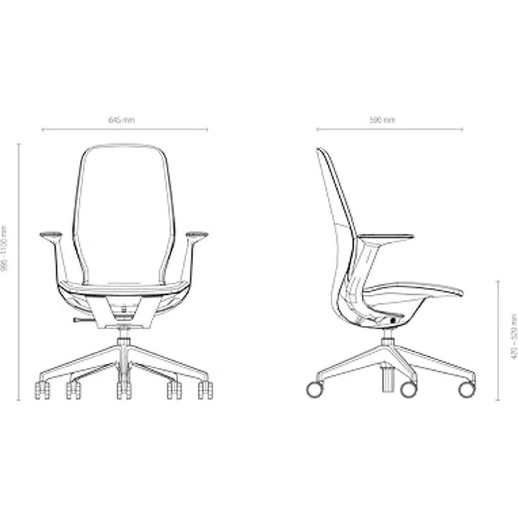 Steelcase Silq Ergonomischer, höhenverstellbarer Stuhl mit Möwengrau/Karbon Metallic Rückenlehne und Königsblau Bezug – Bild 2
