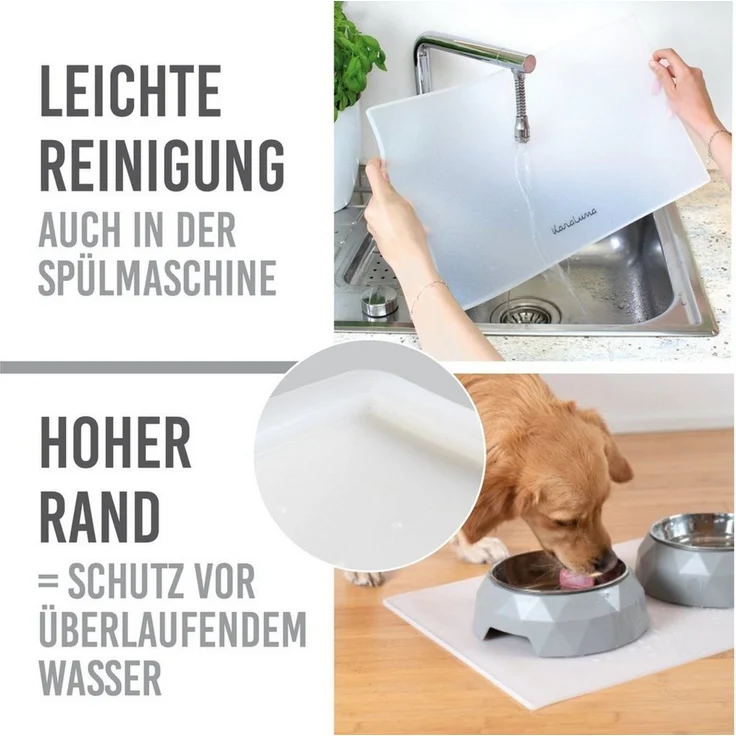 KaraLuna Futternapf Napfunterlage aus Silikon I Futtermatte Hundenapf Unterlage Katzennapf, Silikon-Napfunterlage – Bild 3