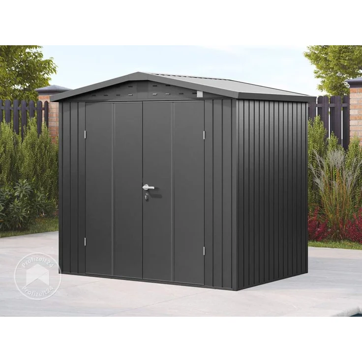 GFP Primeyard Gerätehaus Metall Gartenhaus 210x150x205 cm Geräteschuppen Satteldach anthrazit – Bild 1