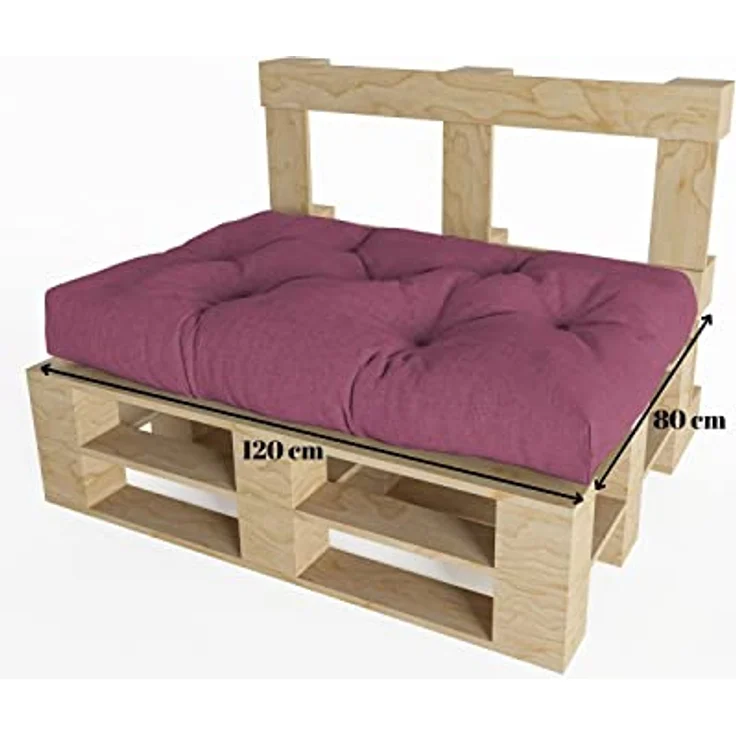 chilly pilley Palettenauflage Schaumflocken palettenkissen Palettenpolster Palettenmöbel Palettensofa Rückenlehne Sitzkissen Seitenkissen Set (5er Set Violett) – Bild 7
