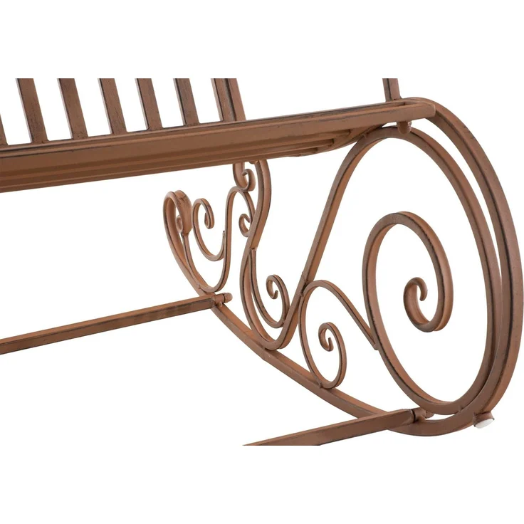 CLP Schaukelstuhl Relaxstuhl Smilla, wetterfest für Garten, Metallgestell,braun – Bild 3