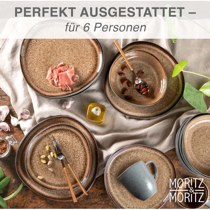 Moritz & Moritz ORGANIC 18 tlg. reaktiv amber Geschirrset – Bild 2