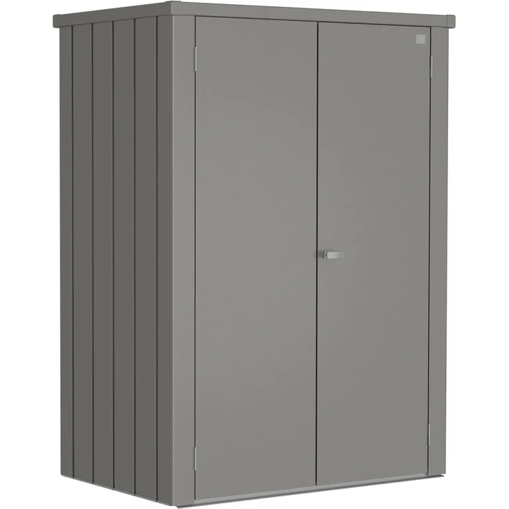 Biohort Terrassenschrank Romeo, 181 cm x 132 cm x 87 cm, Quarzgrau-Metallic, individuell anpassbare Regaleinrichtung, sanft schließende Türen