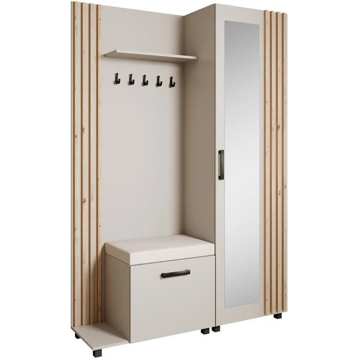 Beautysofa Garderoben-Set Livia – Design, Funktion und Ordnung in Perfektion, (Geräumiger Schuhschrank, mit praktischer Kleiderstange) – Bild 5