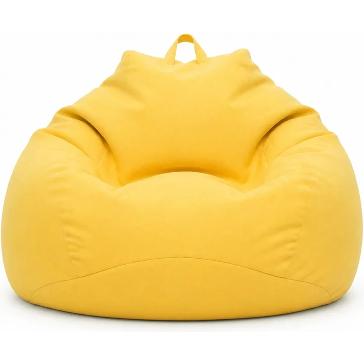 Sitzsack-Hülle ohne Füllmaterial, Gelb, 100 x 120 cm, Stoffbezug für Innen- und Außenbereich