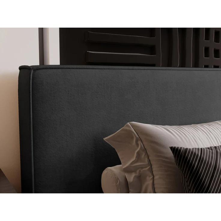GRAINGOLD Monaco Doppelbett 180x200, Polsterbett mit Bettkasten und Kopfteil, Velour-Stoff, Dunkelgrau – Bild 5
