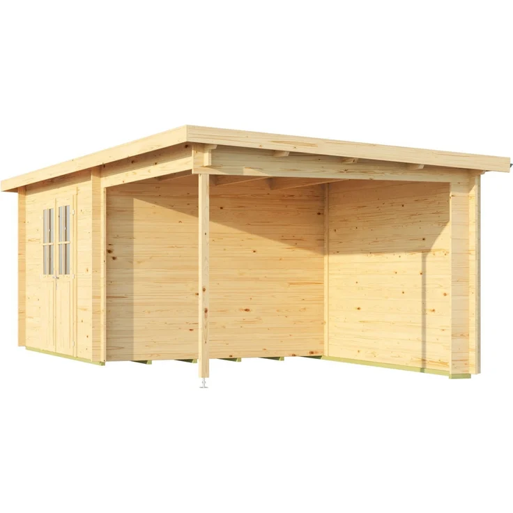 Fjordholz Pultdach Gartenhaus Modell Ezra 4J Natur – Bild 5