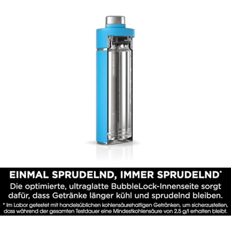 Ninja Thirsti Wasserflasche, Thermobecher to go, 530 ml, auslaufsicherer Deckel, für kohlensäurehaltige, heiße & kalte Getränke, dreifach isolierte Reiseflasche, Edelstahl, Tropenblau, DW1801EUUKSB – Bild 9