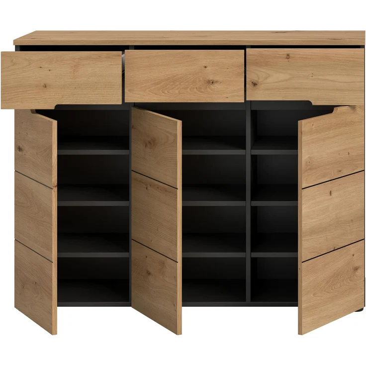 Schuhkommode (B/H/T: 120x94x37 cm) in Artisan Nachbildung – Bild 3