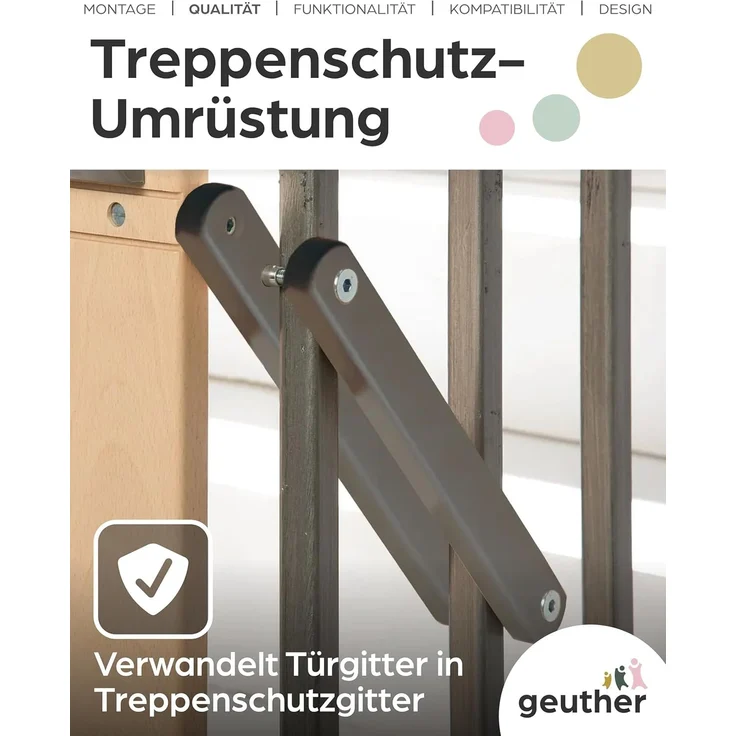 Geuther 0036ZK+ Zusatzklemmen für Treppenschutzgitter Türschutzgitter Türgitter einfache Montage Babygitter ohne Bohren sichere Befestigung langlebige Qualität Grau – Bild 3