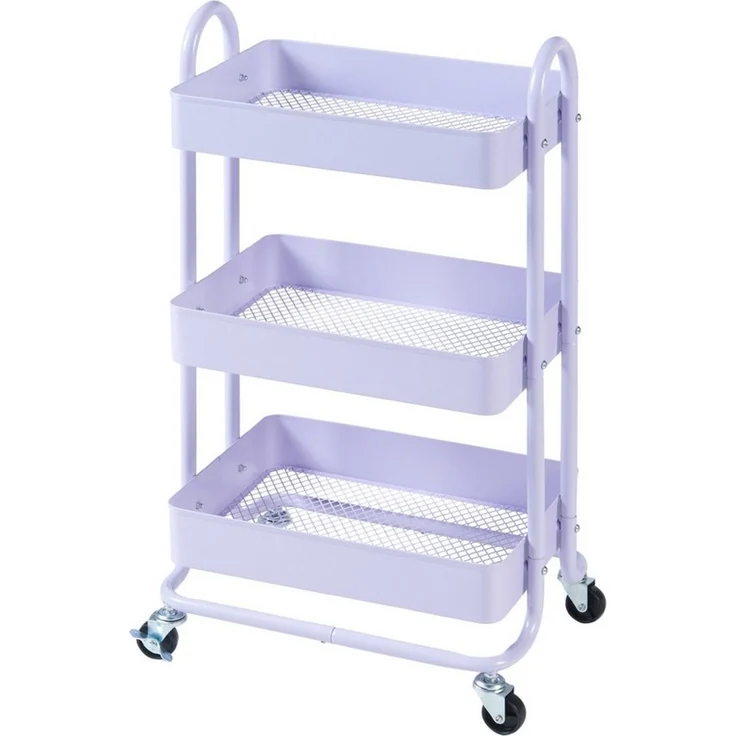 en.casa Küchenrollwagen Pyhäntä mit 4 Ebenen Lila, 103,5 x 46 x 35 cm – Bild 5