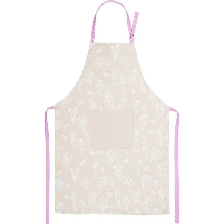 Kracht Kochschürze Wildblumen, (Set, 1-tlg, 1-teilig), Nackenband und aufgesetzte Tasche ca. 70x90cm Baumwolle – Bild 3