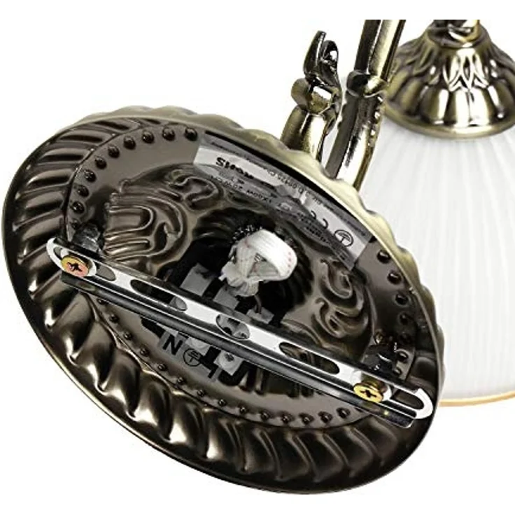 Licht-Erlebnisse Wandleuchte LOUIS, ohne Leuchtmittel, Wandlampe Glasschirm Jugendstil in Messing Leuchte – Bild 7