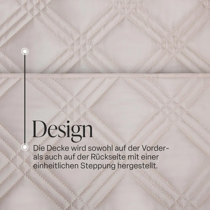 Tages-Decke XXL (220x240 cm) mit wattierter Zwischenlage, in verschiedenen gesteppten Patchwork Designs, Überwurf Steppbett Beige – Bild 5