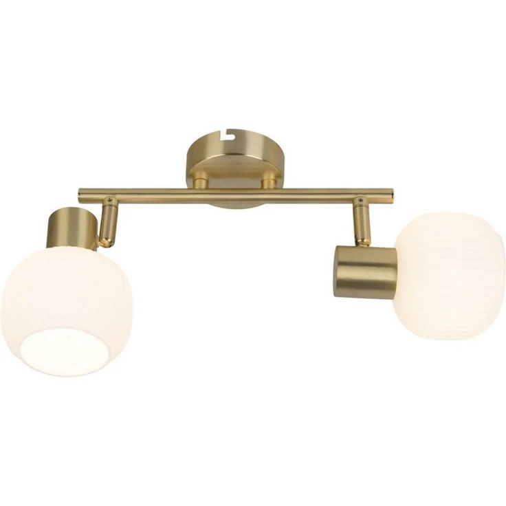 näve Deckenleuchte Learta, ohne Leuchtmittel, Spot, exkl. E14, messing matt, Glas weiß opal – Bild 4