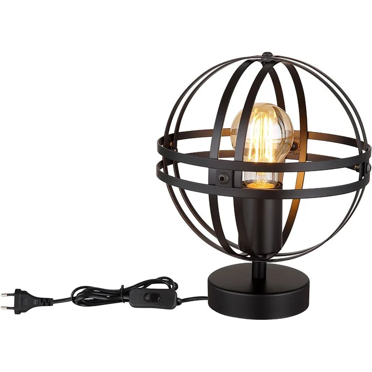 Tischleuchte, Metall, Kugel, Industrial, schwarz, D 20 cm – Bild 6