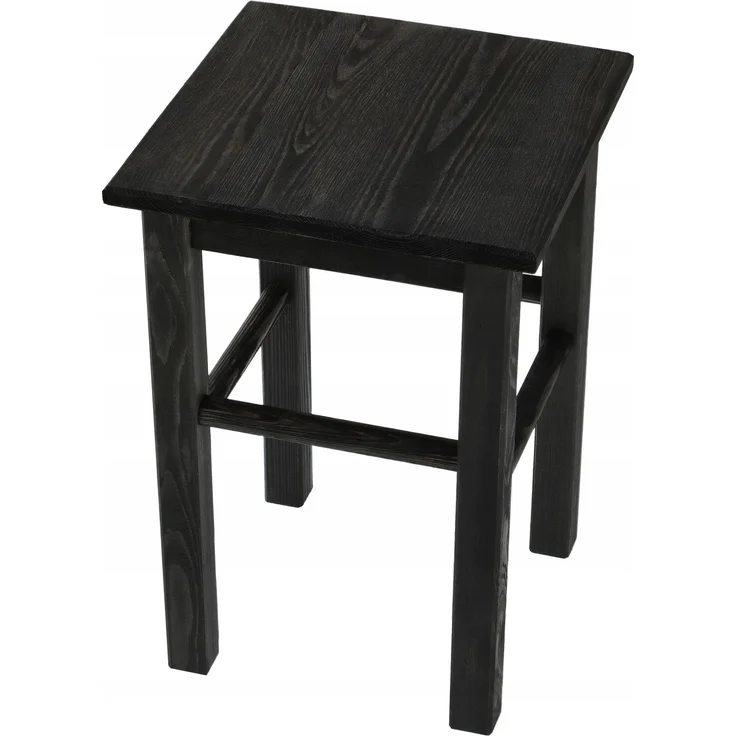 KADAX Holz-Küchenhocker, Hocker, Stuhl, 43,5 cm, massiv schwarz – Bild 8