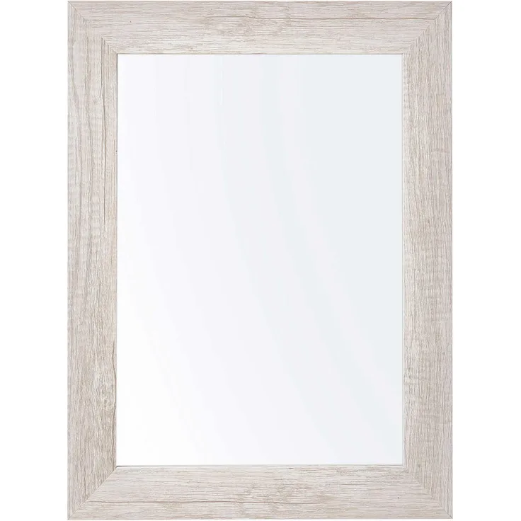 Giftdecor Wandspiegel, Grau, 48x38 cm, elegantes Design mit Holzrahmen und vielseitiger Montagemöglichkeit