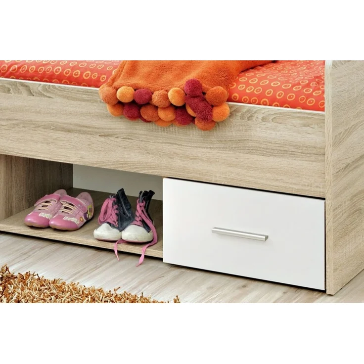 Bett Superior in weiß und Eiche 96 x 204 cm – Bild 3