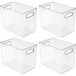Aufbewahrungsbox Kühlschrankbox Kunststoff Griffe 4er Set mDesign transparent