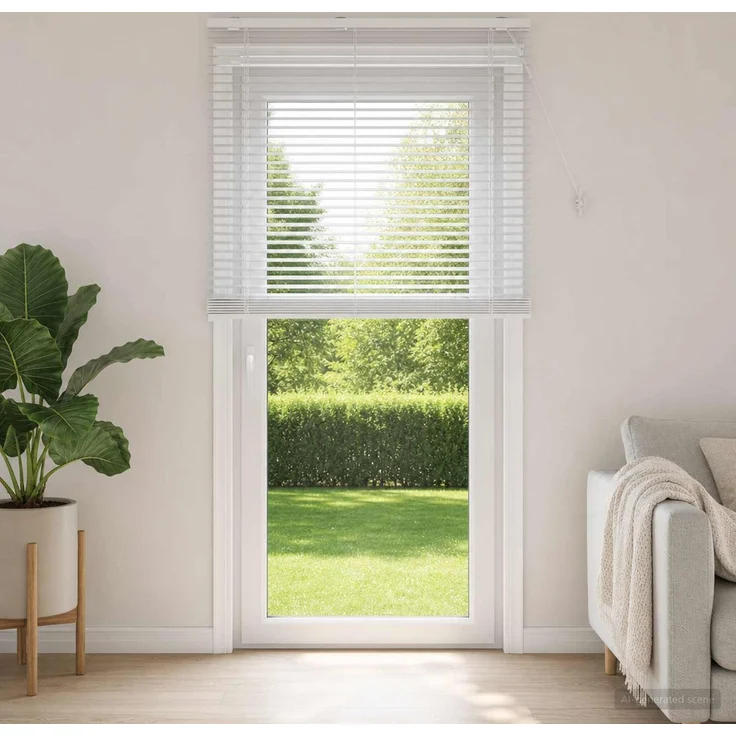 vidaXL Venezianische Jalousie Weiß 105 x 250 cm 35 mm 42015442 – Bild 1
