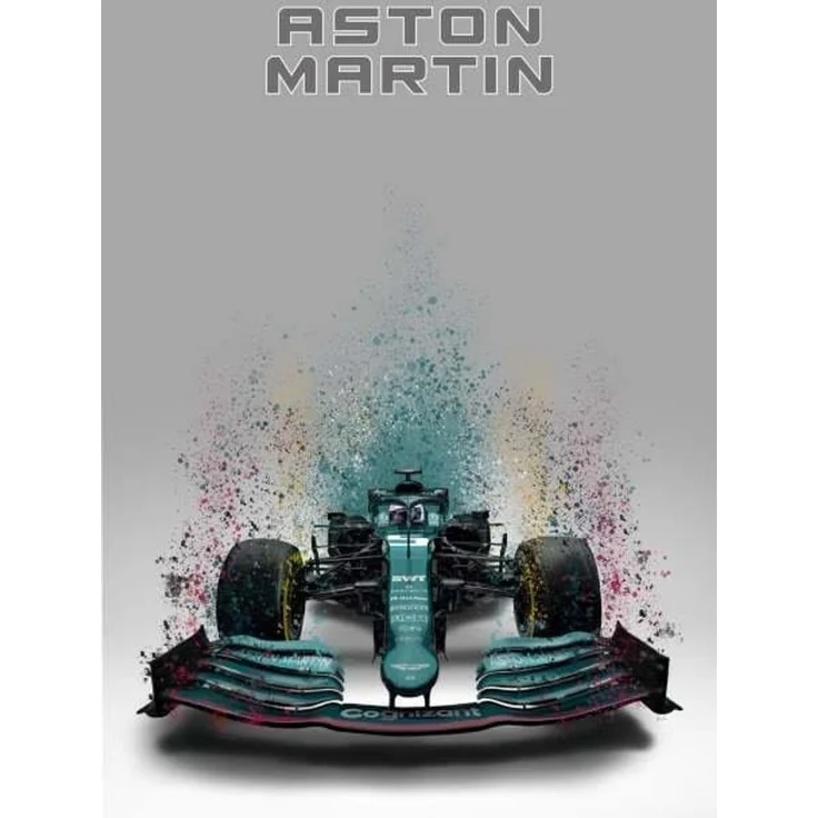 Poster Formel 1 Rennwagen Aquarell · Deko Print ohne Rahmen - ASTON MARTIN / 40x60 cm