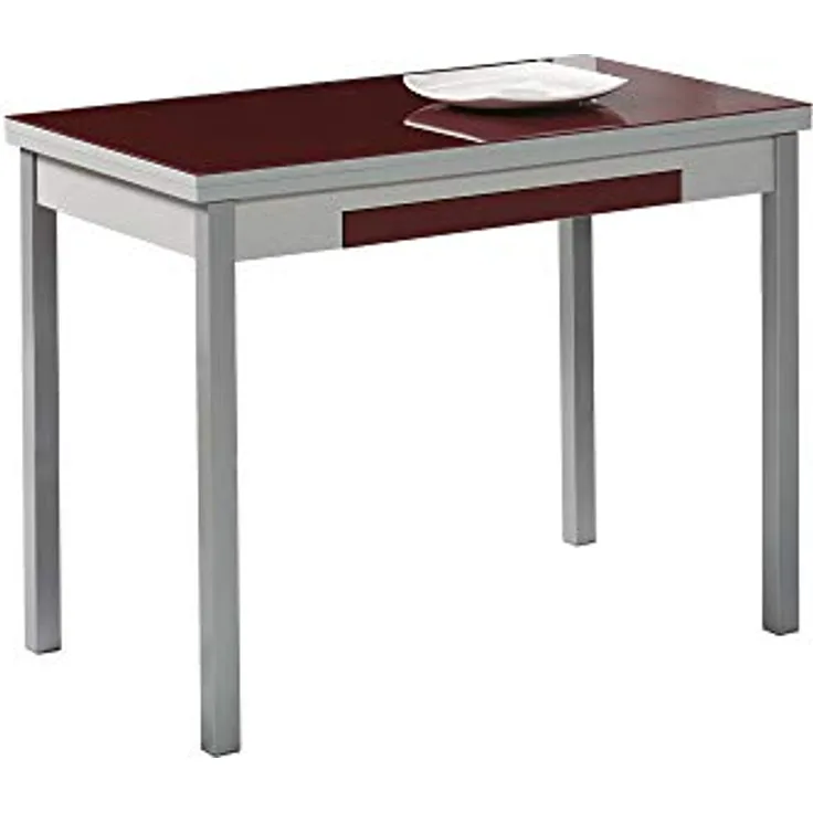 ASTIMESA Alas Cristal Küchentisch, Metall, Bordeaux, 90 x 50 cm