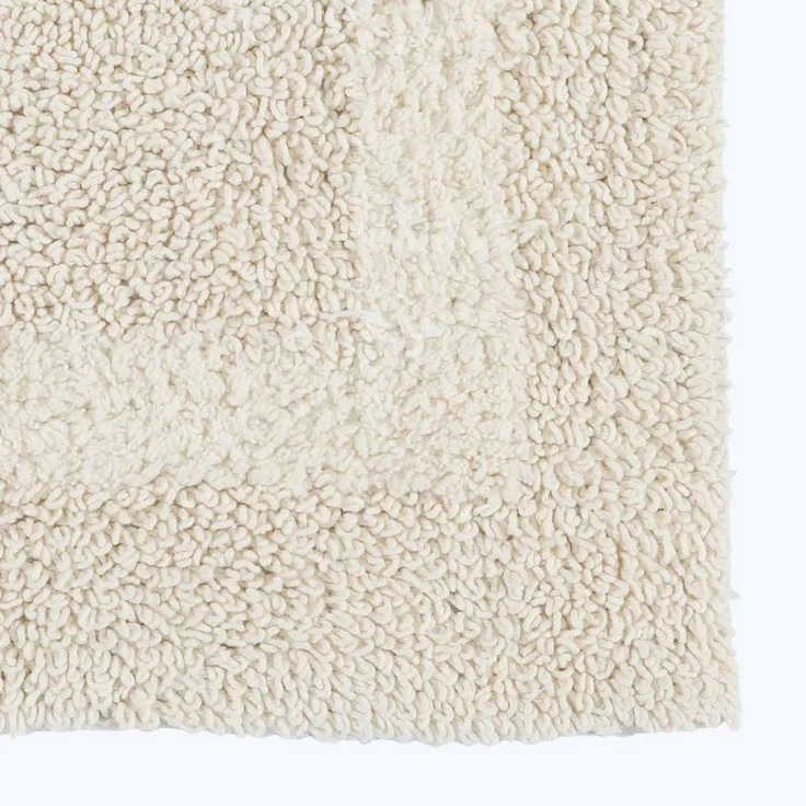Homescapes Premium Badematte Creme, Badvorleger 50x80 cm, Badteppich Baumwolle mit Wende-Design – Bild 1