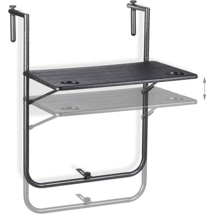 Relaxdays Balkonhängetisch klappbar, Schwarz, 83 x 59,5 x 59 cm – Bild 7