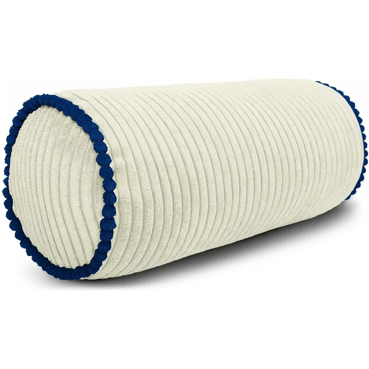 Amilian Nackenkissen Nackenrolle 15x40 cm Bettrolle Cord-Optik, Nackenrolle mit Bezug, 1-tlg, Nackenrolle inklusive Füllung und abnehmbarem Bezug, mit kontrastfarbener Paspel und abnehmbarem Bezug