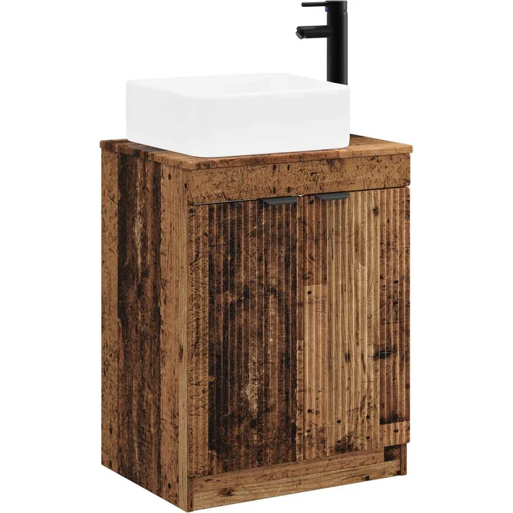vidaXL Waschbeckenschrank Altholz 54 x 41 x 100 cm Holzwerkstoff 3404230 – Bild 2