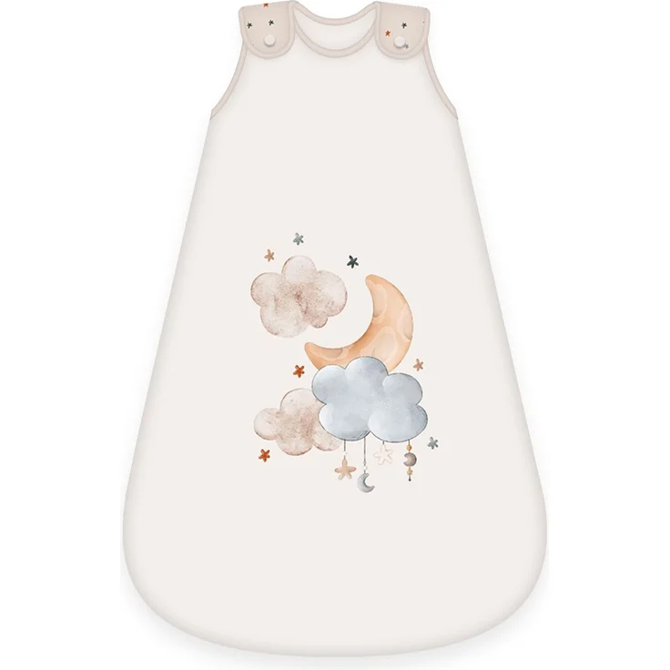 Herding babybest Baby-Schlafsack, Moon and Stars, 70 cm, Seitlich umlaufender Reißverschluss und Druckknöpfe, Obermaterial 100% Baumwolle, Füllung: 100% Polyester
