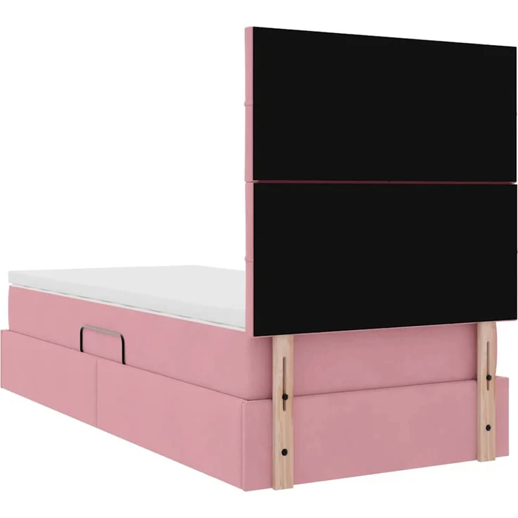 vidaXL Aufbewahrungsbett mit Matratze Rosa 100 x 200 cm Samt 3372014 – Bild 11